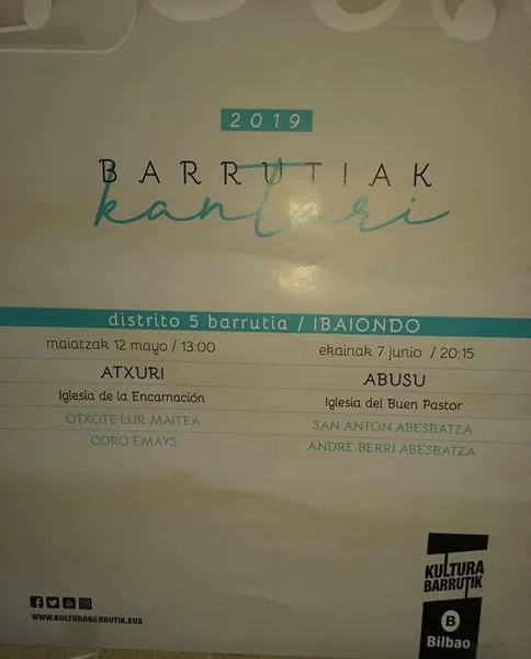 Coro Andre Berri Abesbatza en el Barrutiak Kantari 2019
