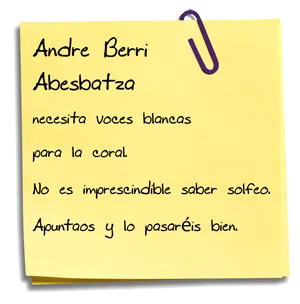 Voces del coro Andre Berri Abesbatza